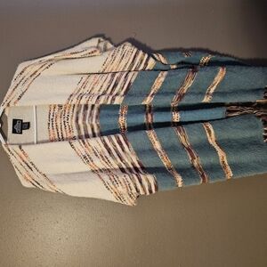 Blue and White Striped Shawl